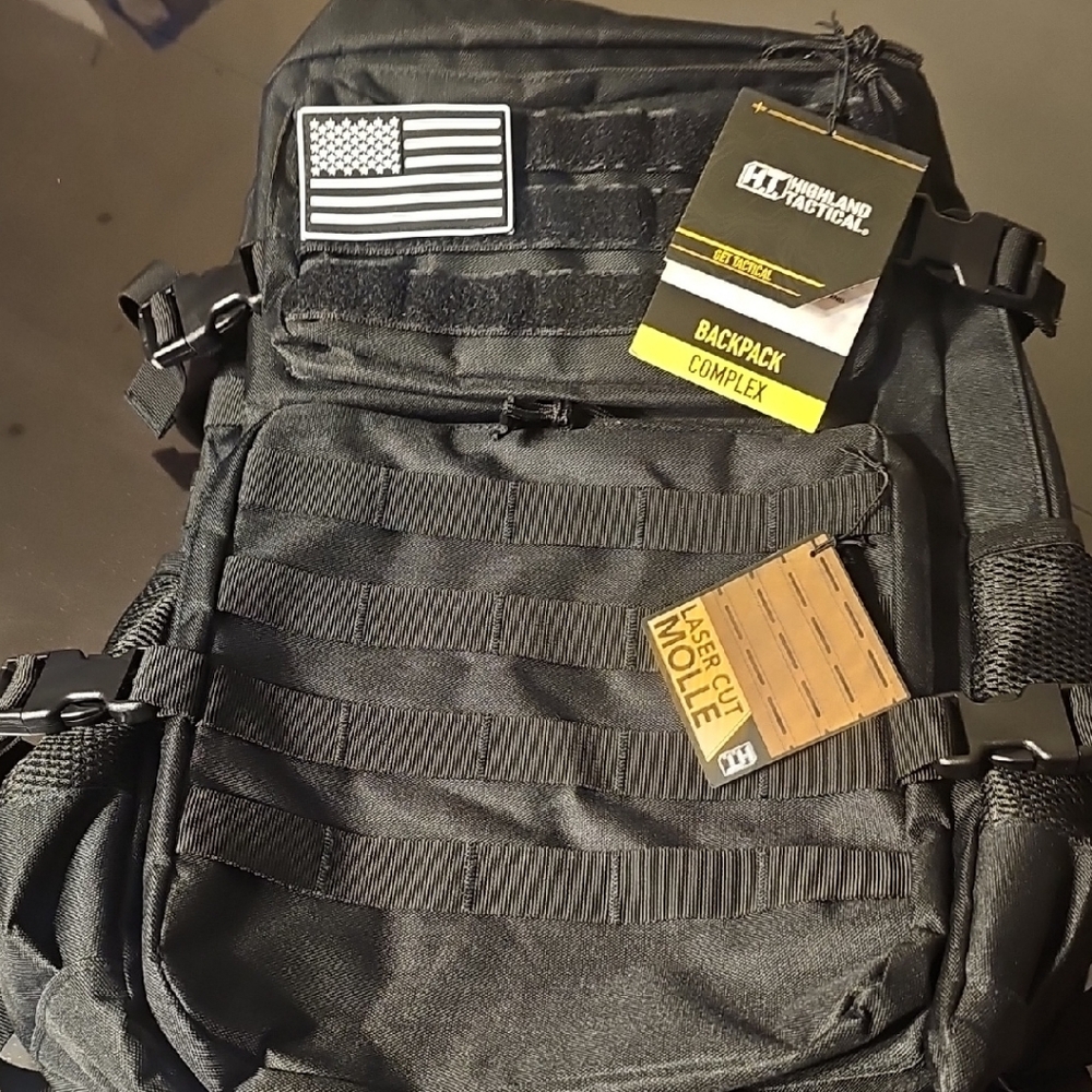 Highland Tactical Black Backpack for Men